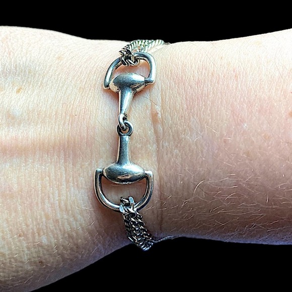 Sterling Silver HorseBit Handmade Necklace Bracelet Matching Chain Link Set - Picture 9 of 13